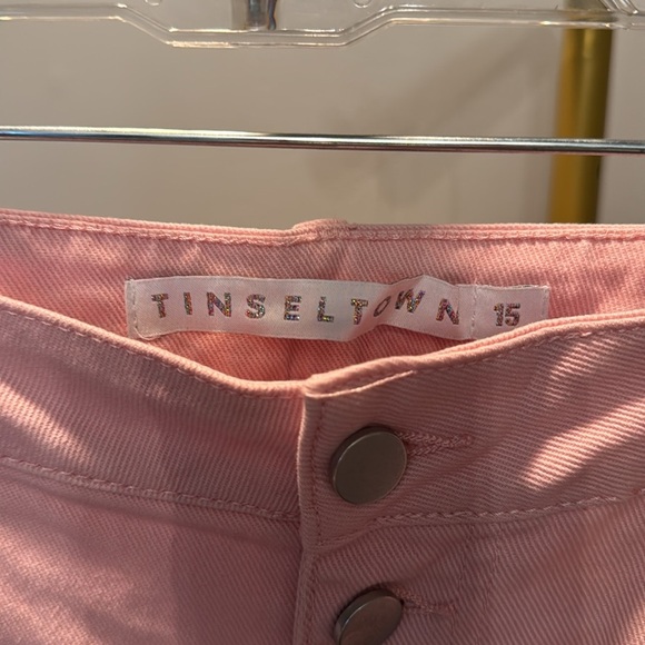 Tinseltown button fly hi rise flare Pink Jeans NWT 15 - Picture 4 of 11